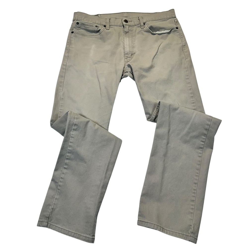 Levis Mens Straight Leg Khaki Tan Twill Pants 5 Pocket Casual Chinos 34x30